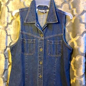 Denim dress-button down sleeveless dress size small
